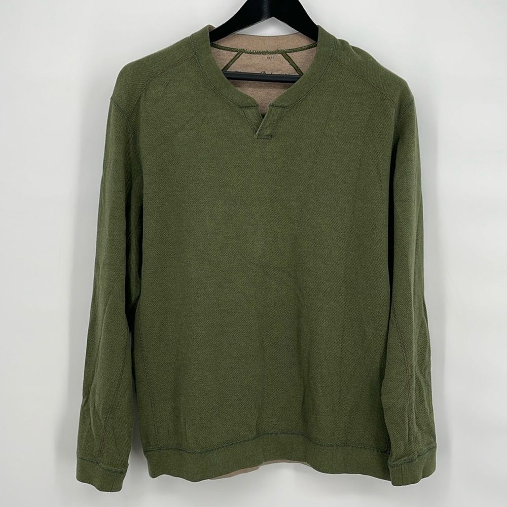 Tommy Bahama Men's Oregano Green/Gray TB Flipster Abaco Reversible Sweater